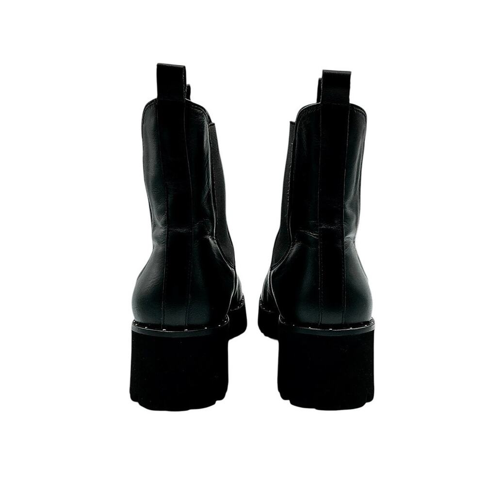 Freda Salvador Brooke Rain Boot Lug Sole Black Leather Chelsea 8 - Picture 3 of 10